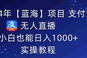 （9084期）2024年【蓝海】项目 支付宝无人直播 小白也能日入1000+  实操教程