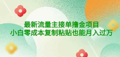 公众号最新流量主接单撸金项目，小白零成本复制粘贴也能月入过万