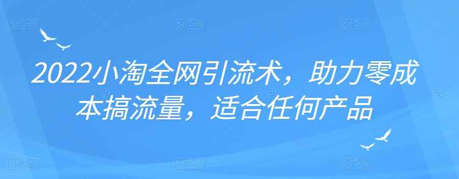 2022年小淘全网引流术，助力零成本搞流量，适合任何产品
