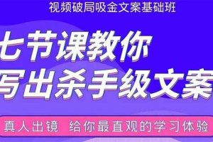 张根视频破局吸金文案班：七节课教你写出杀手级文案(附67页文案训练手册)