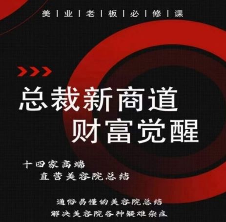 总裁新商道(美业老板必修课),通俗易懂的美容院总结,解决美容院各种疑难杂症