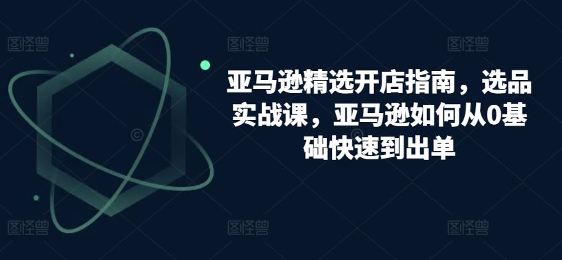 亚马逊精选开店指南,选品实战课,亚马逊如何从0基础快速到出单