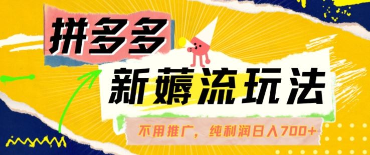 拼多多最新薅流玩法,无需开车推广,纯靠自然流吃饭-单纯赚50+利润,日入700+【揭秘】