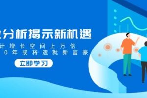 （14176期）行业分析揭示新机遇，预计增长空间上万倍，未来20年或将造就新富豪
