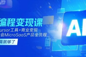（15063期）AI编程变现课：掌握Cursor工具+商业变现，一年学会MicroSaaS产品全流程