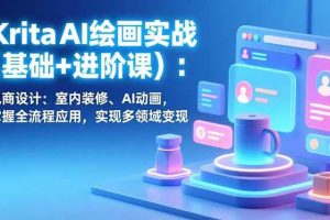 （17023期）Krita AI绘画实战(基础+进阶课)：电商设计、室内装修、AI动画，掌握全流程应用，实现多领域变现