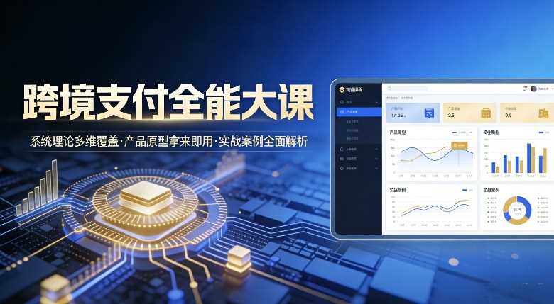 跨境支付全能大课,系统理论多维覆盖,产品原型拿来即用,实战案例全面解析-创客天堂