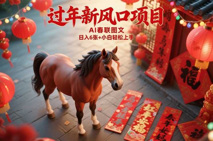 过年新风口项目，用ai春联图文，日入6张+小白轻松上手【揭秘】-创客天堂