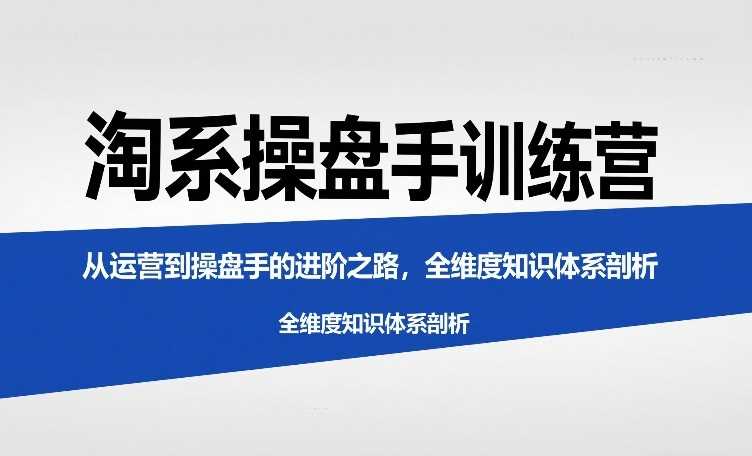 淘系操盘手训练营，​从运营到操盘手的进阶之路，全维度知识体系剖析-创客天堂