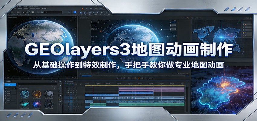 GEOlayers3地图动画制作：从基础操作到特效制作，手把手教你做专业地图动画-创客天堂